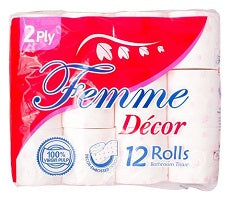 Femme Bathroom Tissue 2-Ply 300 Sheet 12's